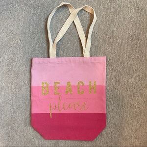 MUD PIE Beach Please pink ombre Tote